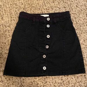 Black denim skirt